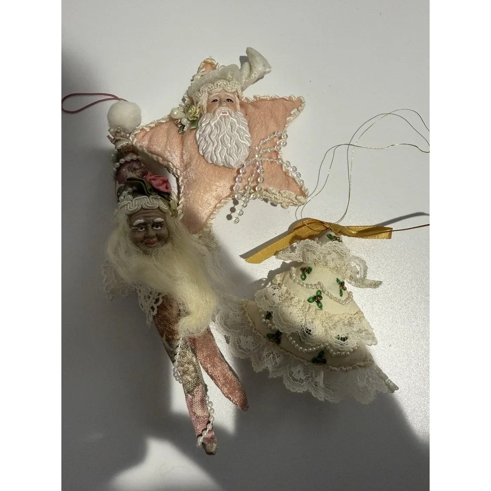 Mark Roberts Vintage Santa Fairy And 2 Other Handmade‎ Ornaments Q